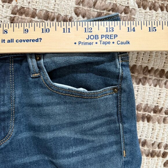 Driftwood Jackie Patchwork Jeans Womens Size 26 Straight Skinny Denim Raw Hem - Picture 7 of 11